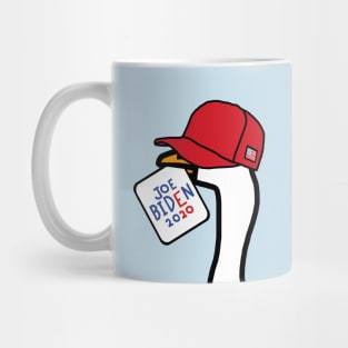 Goose Portrait in Red Hat and Joe Biden Sign Mug